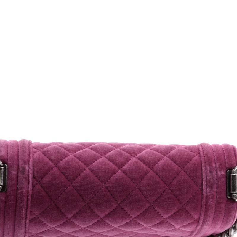 Chanel Boy Flap Bag Quilted Velvet Small 2