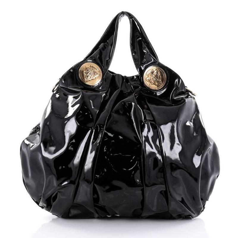 Gucci Hysteria Convertible Top Handle Bag Patent Large In Good Condition In NY, NY
