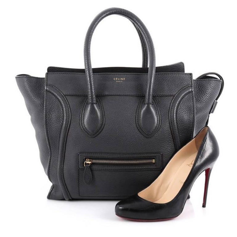 Celine Luggage Handbag Grainy Leather Mini At 1stdibs This Authentic Celine Luggage Handbag Grainy Leather Mini Epitomizes Phoebe Philo S Minimalist Yet Chic Style