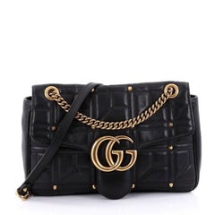 Gucci GG Marmont Flap Bag Studded Matelasse Leather Medium