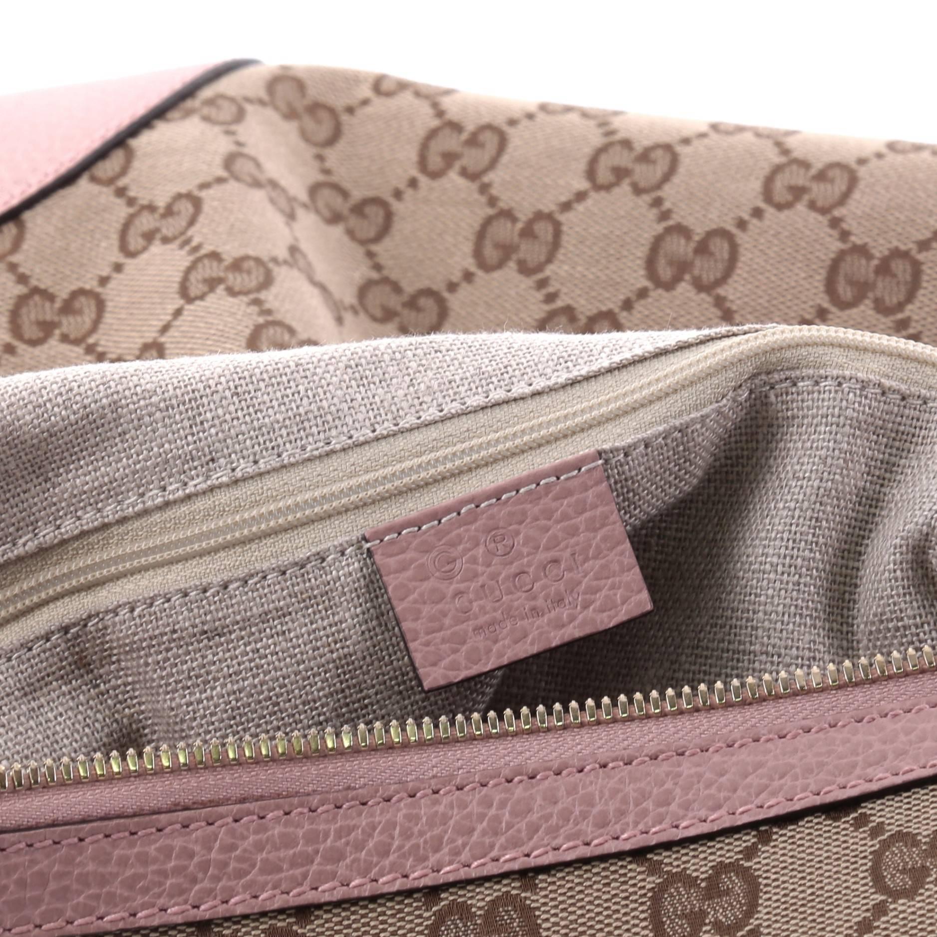 Gucci Bree Hobo GG Canvas with Leather Large In Fair Condition In NY, NY