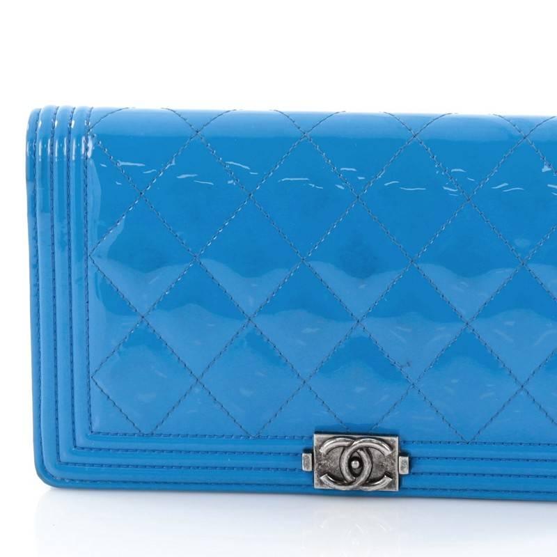 Women's or Men's Chanel Quilted Patent Boy Yen Wallet 