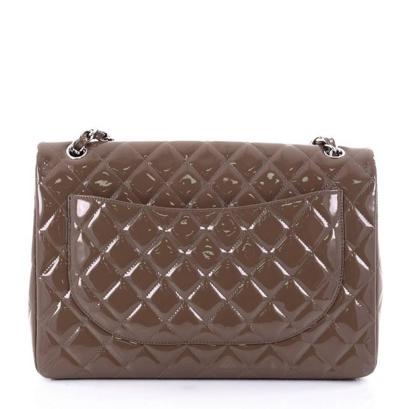 Chanel Quilted Patent Maxi Single Flap Bag  In Good Condition In NY, NY