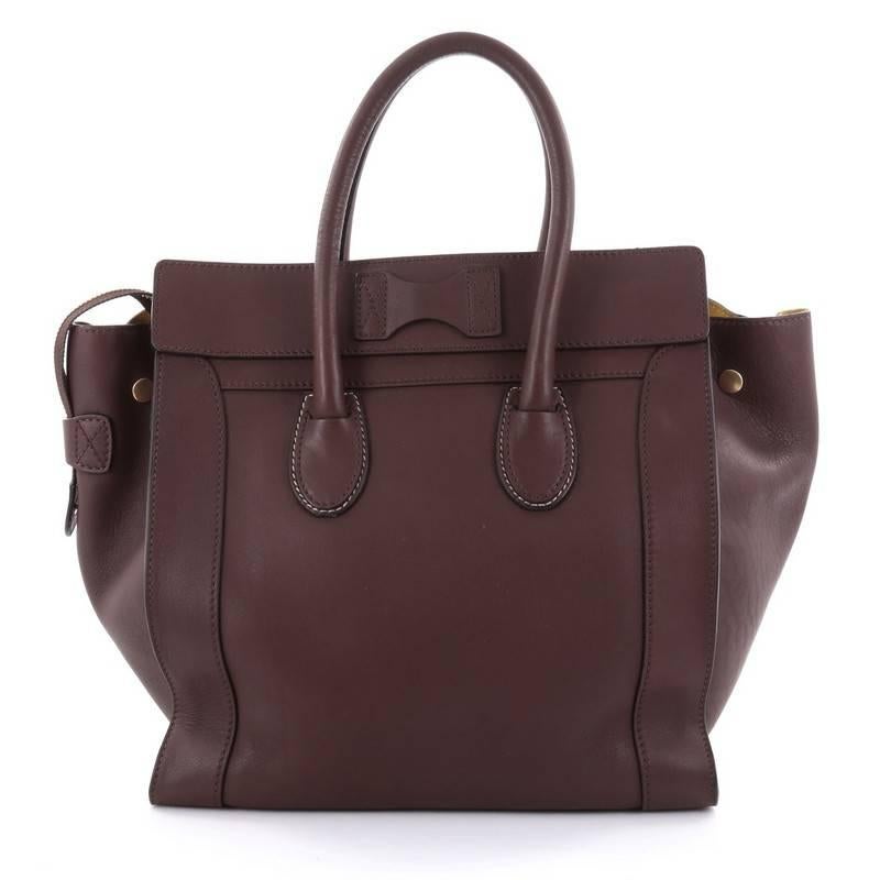 Celine Envelope Luggage Handbag Smooth Leather Mini In Good Condition In NY, NY