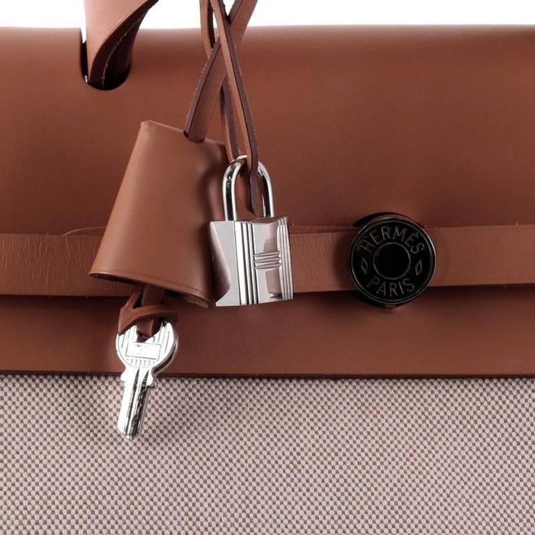 Hermes Herbag Zip Leather and Toile 39 at 1stDibs | herbag chai, hermes  herbag 39, hermes herbag lock