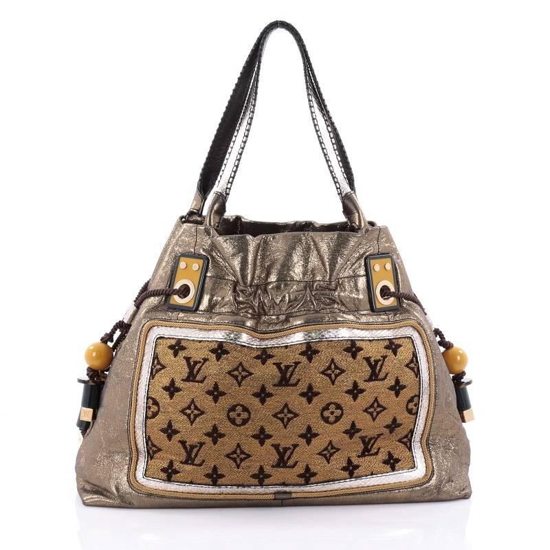 Louis Vuitton Sunbird Limited Edition Monogram Lurex Canvas Handbag  In Good Condition In NY, NY