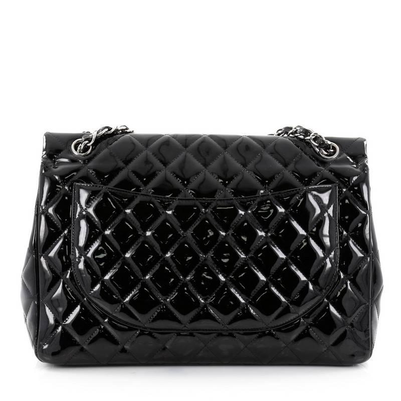 Chanel Classic Quilted Patent Maxi Double Flap Bag  In Good Condition In NY, NY