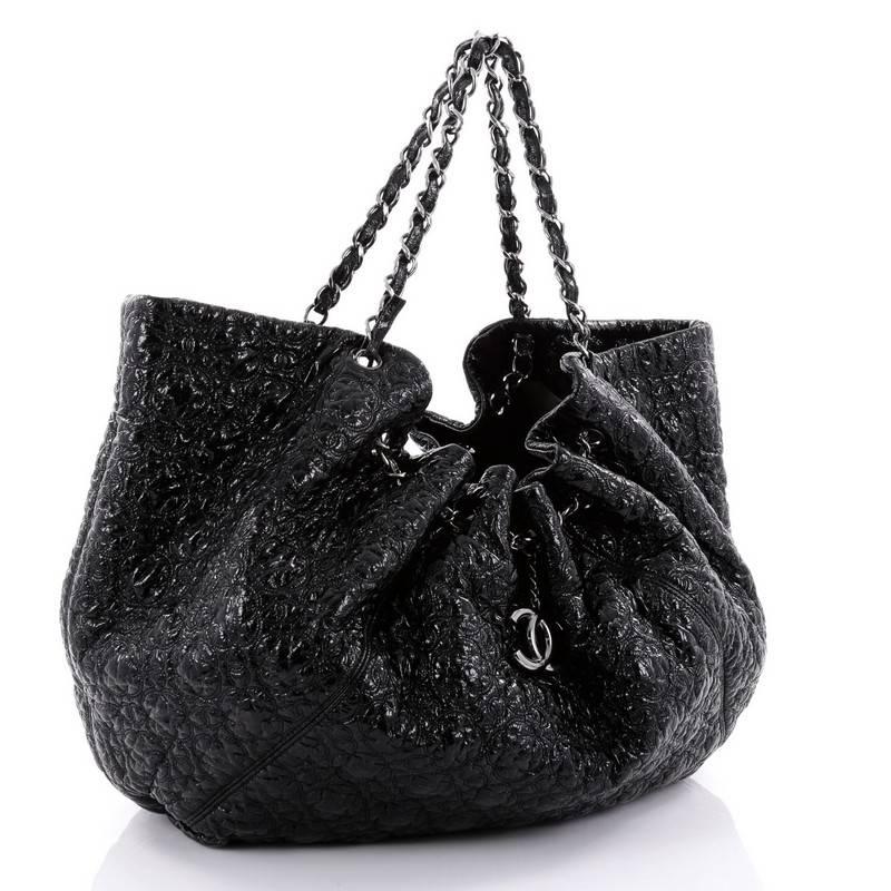 Black Chanel Rock In Moscow Cabas Patent Vinyl Large
