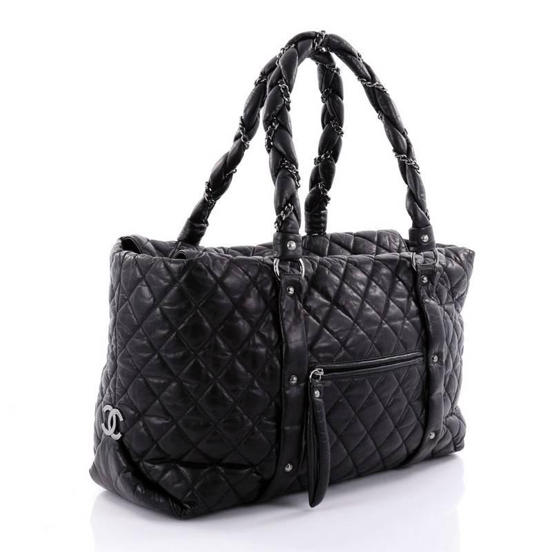 Chanel Ligne Lady Braid Tote Quilted Leather XL In Good Condition In NY, NY