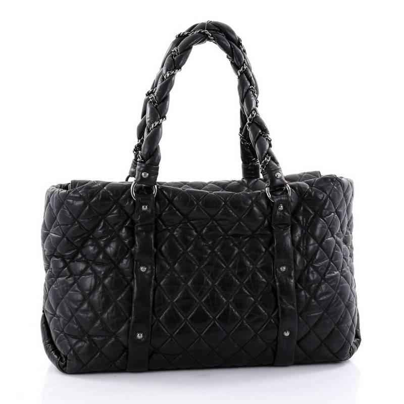Women's or Men's Chanel Ligne Lady Braid Tote Quilted Leather XL