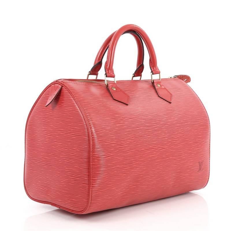 Orange Louis Vuitton Speedy Handbag Epi Leather 30