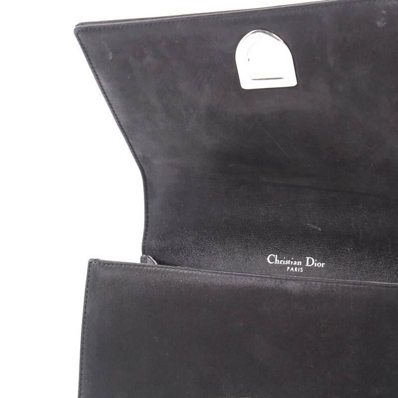 Black Christian Dior Diorama Flap Bag Iridescent Nubuck
