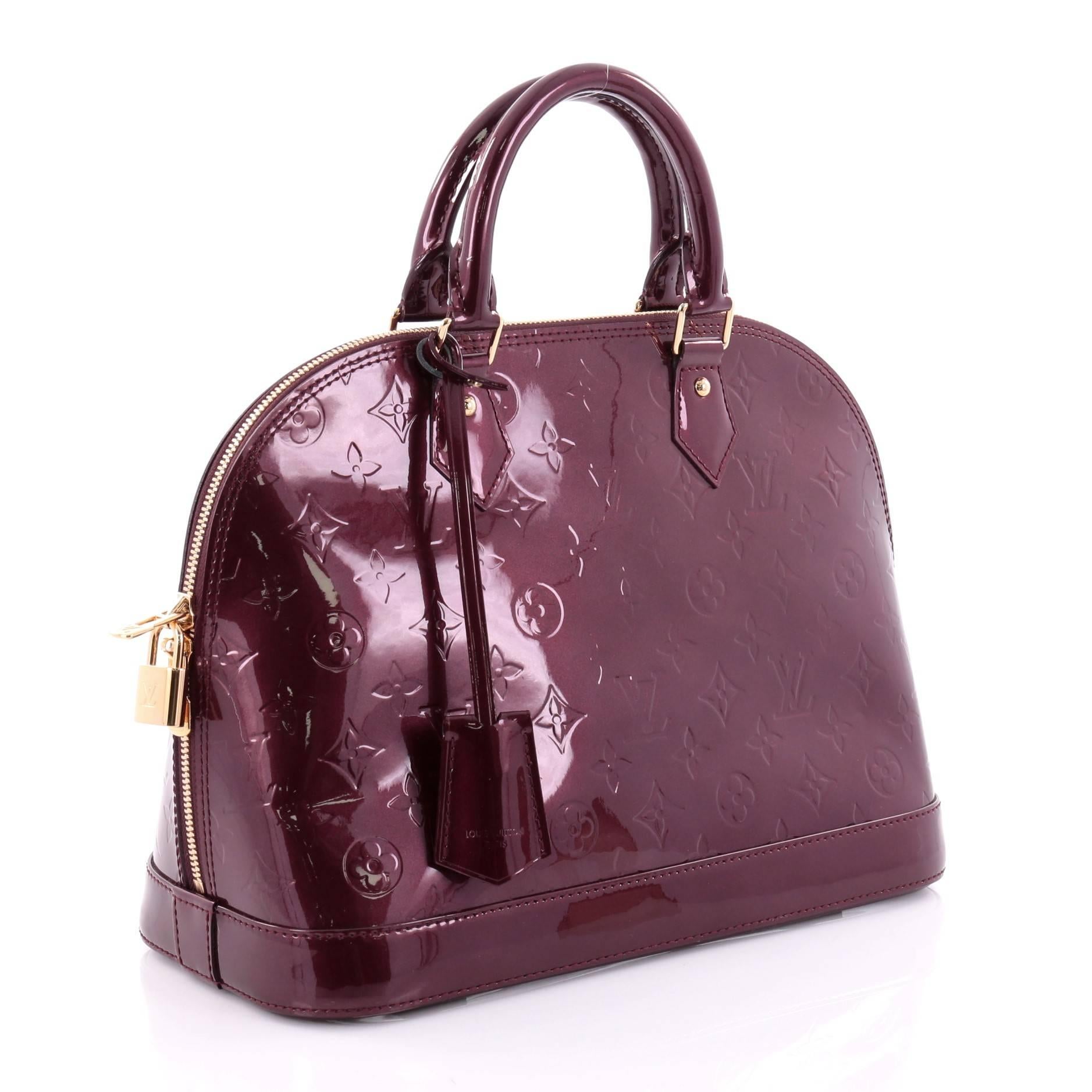 Black Louis Vuitton Monogram Vernis PM Alma Handbag 