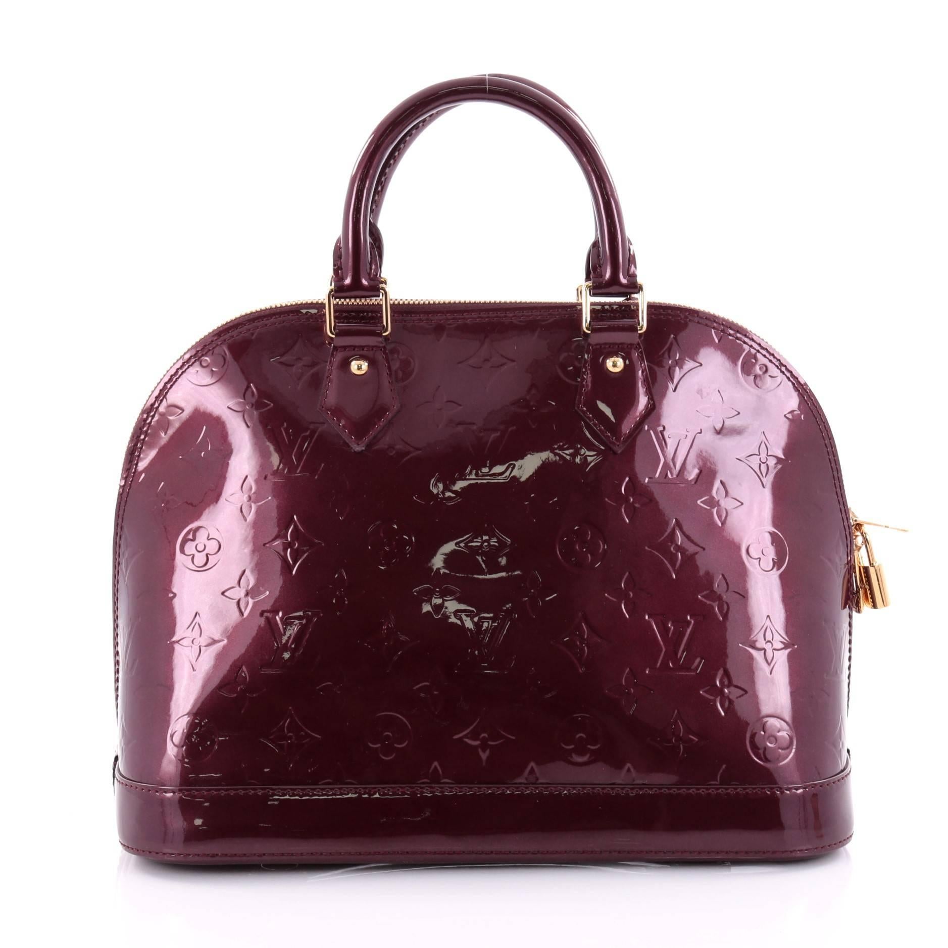 Louis Vuitton Monogram Vernis PM Alma Handbag  In Good Condition In NY, NY