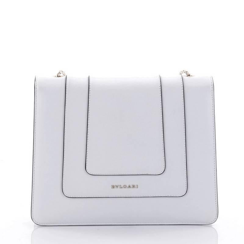 Gray Bvlgari Serpenti Forever Shoulder Bag Leather Medium