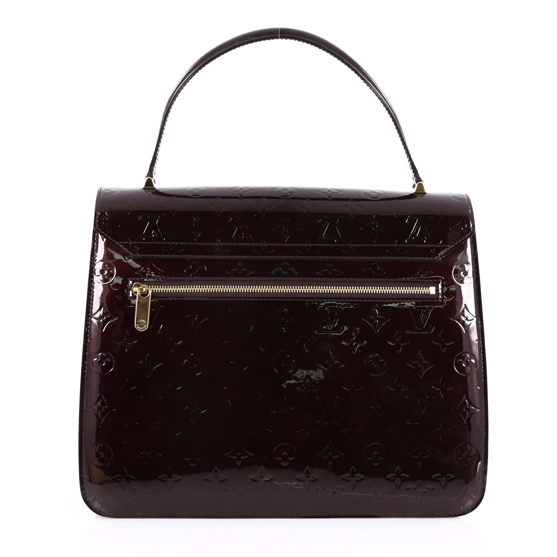 Black Louis Vuitton Romaine Handbag Monogram Vernis