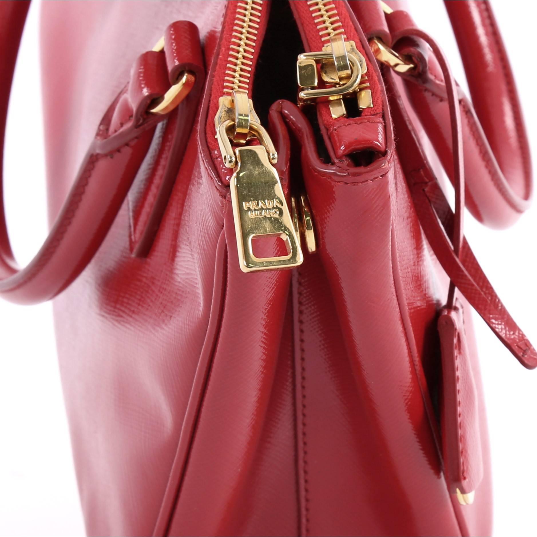 Prada Double Zip Lux Tote Vernice Saffiano Leather Mini 1