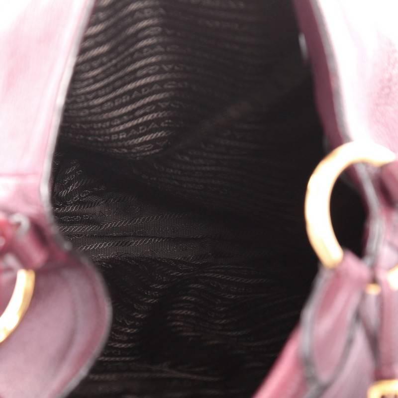 Prada Zip Around Hobo Cervo Antik Leather Large In Fair Condition In NY, NY