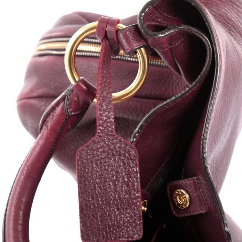Women's Prada Zip Around Hobo Cervo Antik Leather Large