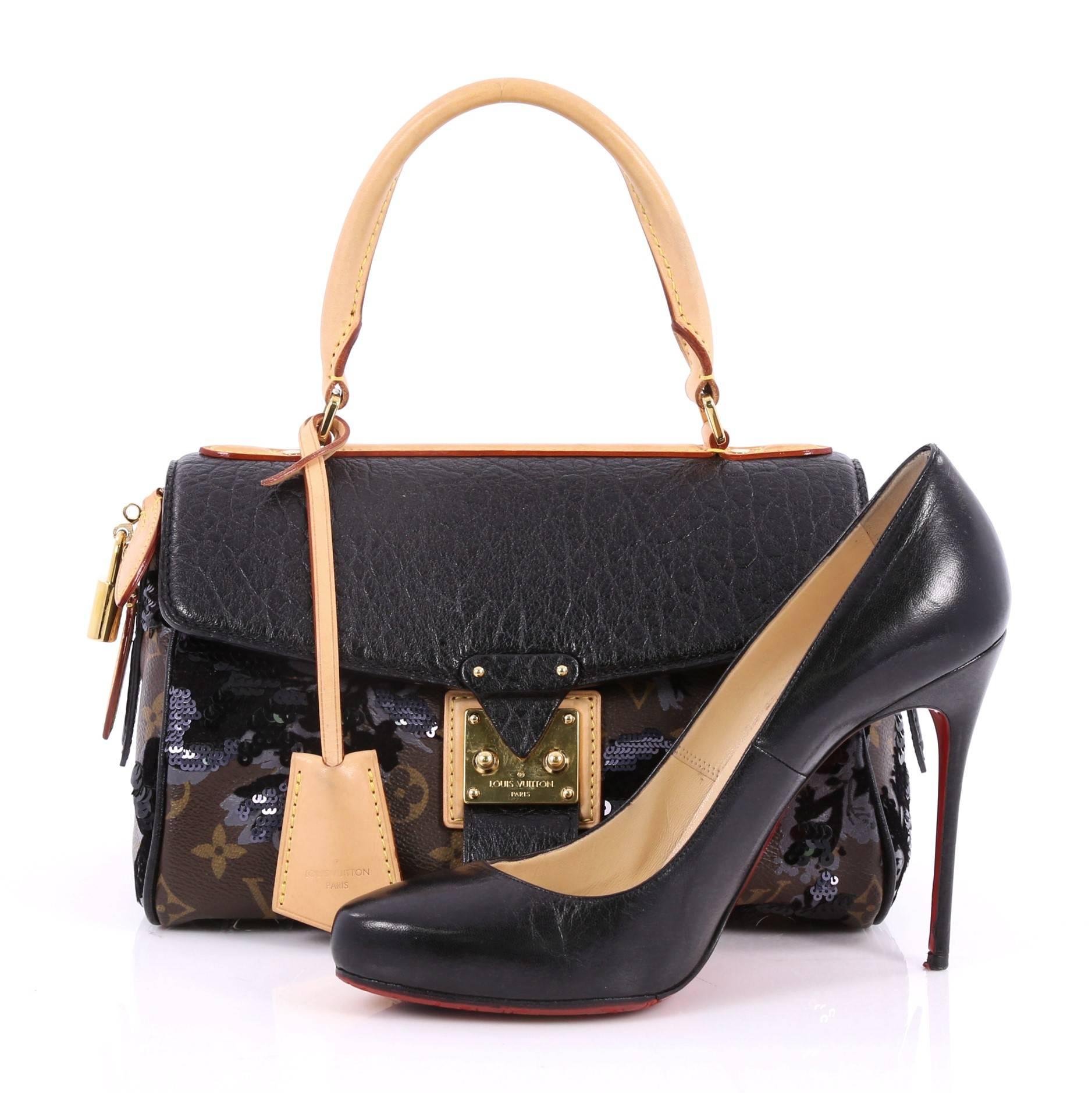 Black Louis Vuitton Carrousel Handbag Limited Edition Fleur De Jai