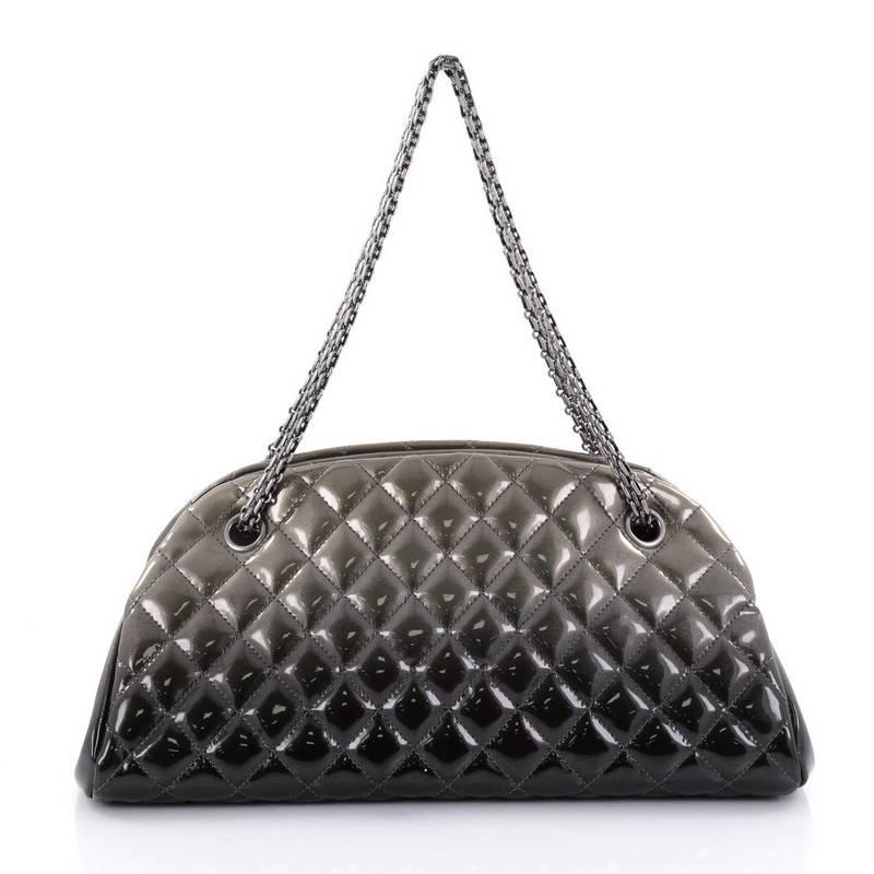 Chanel Just Mademoiselle Degrade Quilted Patent Medium Handbag  In Good Condition In NY, NY