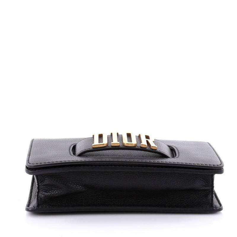 Black Christian Dior Dio(r)evolution Top Handle Flap Bag Leather Medium