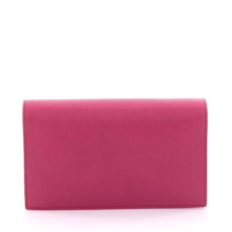 Pink Gucci Betty Chain Wallet Leather
