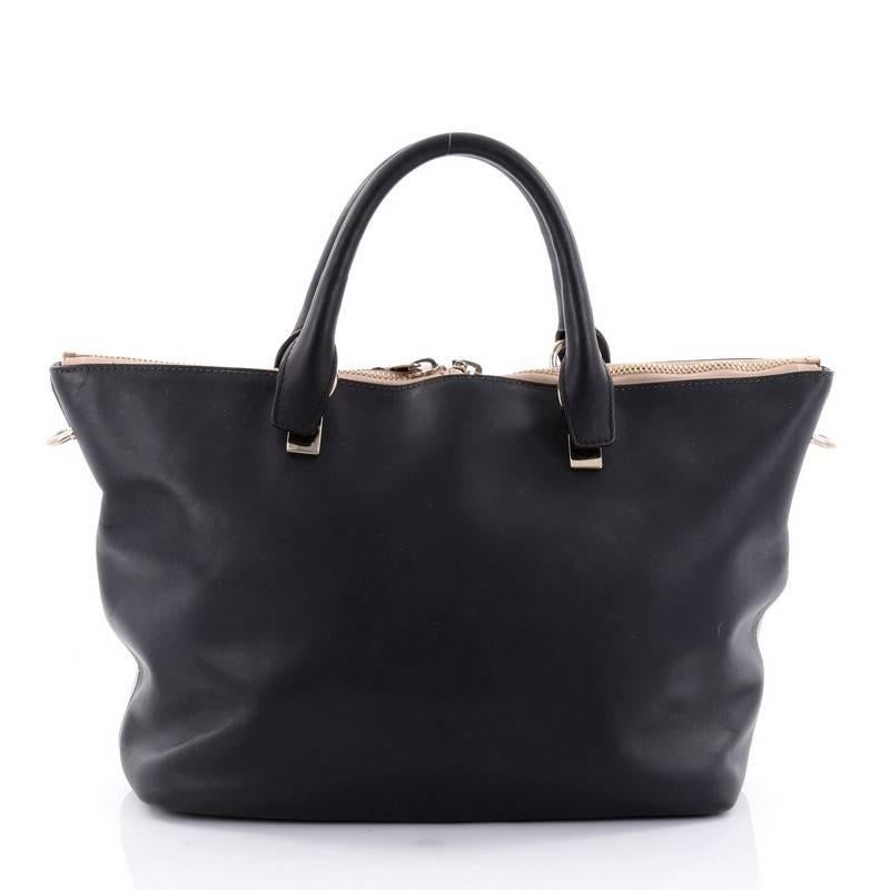 Chloe Bicolor Baylee Satchel Leather Medium In Good Condition In NY, NY