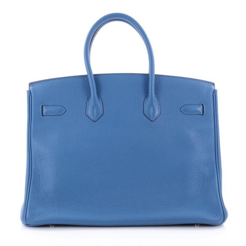 Hermes Birkin Handbag Mykonos Togo with Palladium Hardware 35 In Good Condition In NY, NY