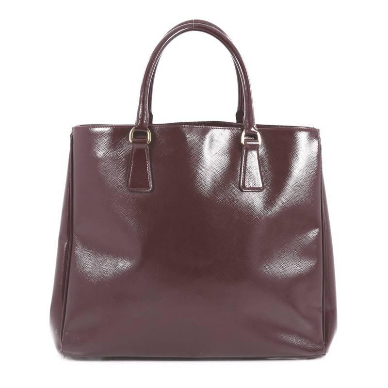 Prada Convertible Open Tote Vernice Saffiano Leather Large In Good Condition In NY, NY