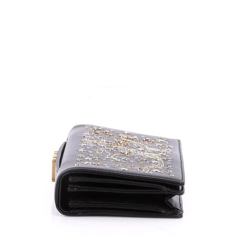 Christian Dior Tarot Pouch Embroidered Leather In Good Condition In NY, NY
