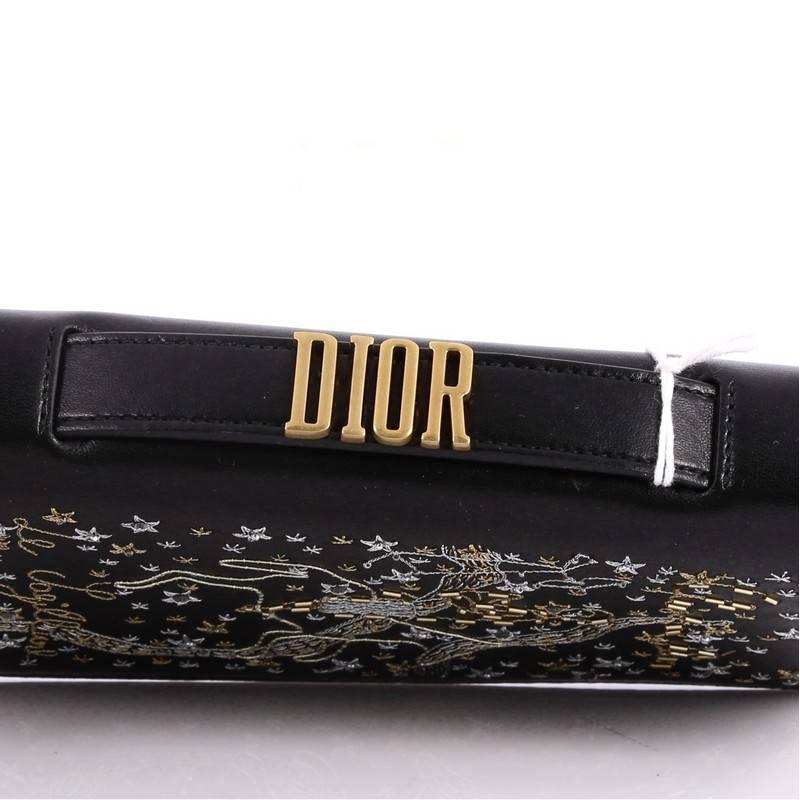 Women's or Men's Christian Dior Tarot Pouch Embroidered Leather
