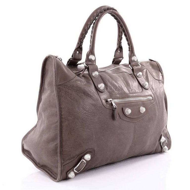 Balenciaga Weekender Giant Studs Handbag Leather at 1stDibs