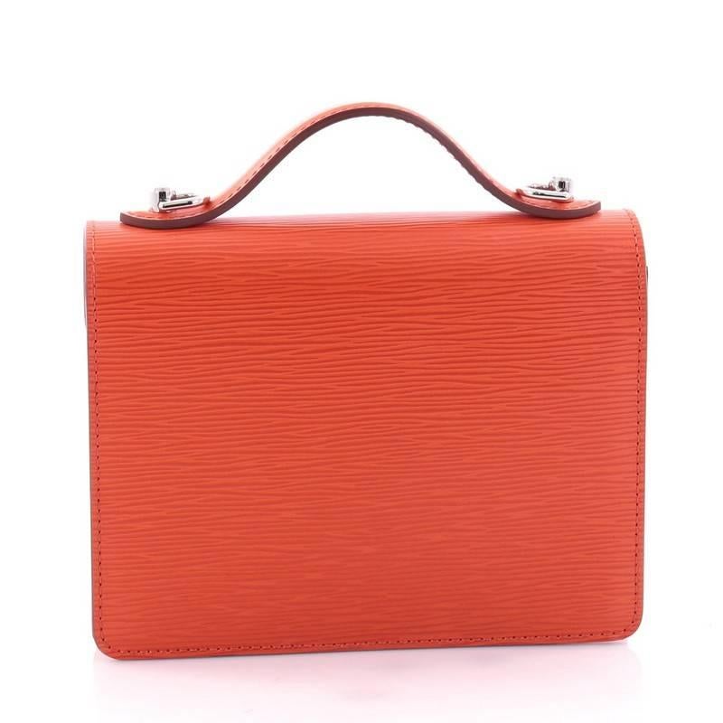 Red Louis Vuitton Monceau Handbag Epi Leather BB