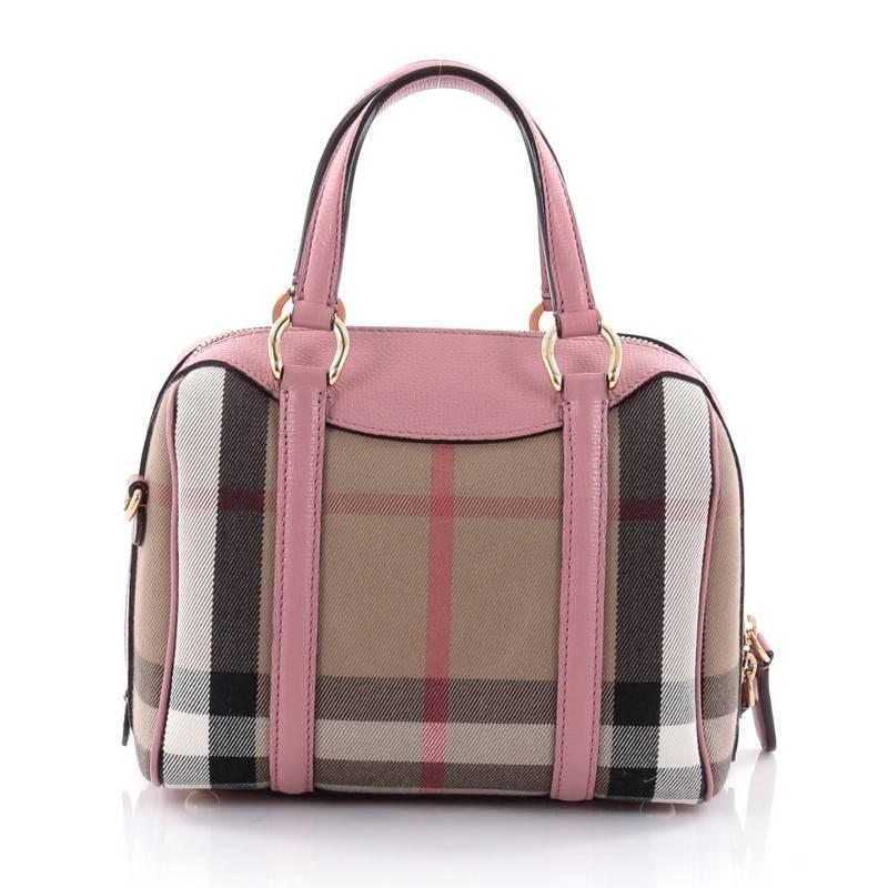 Burberry Alchester Convertible Satchel House Check Canvas Small In Good Condition In NY, NY