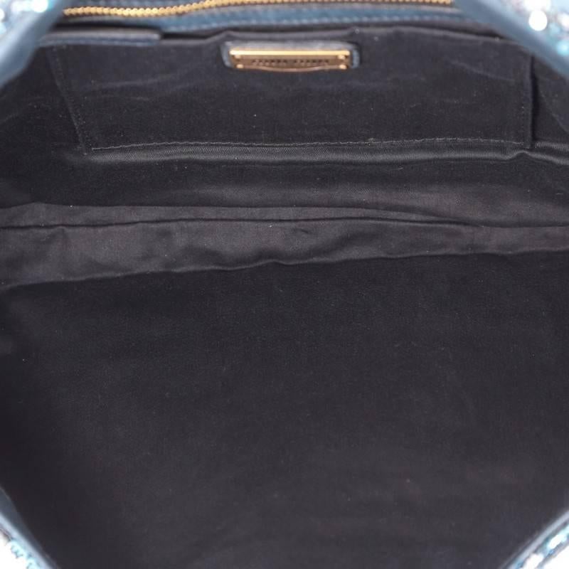  Miu Miu Convertible Flap Bag Sequin Embellished Leather Large 1