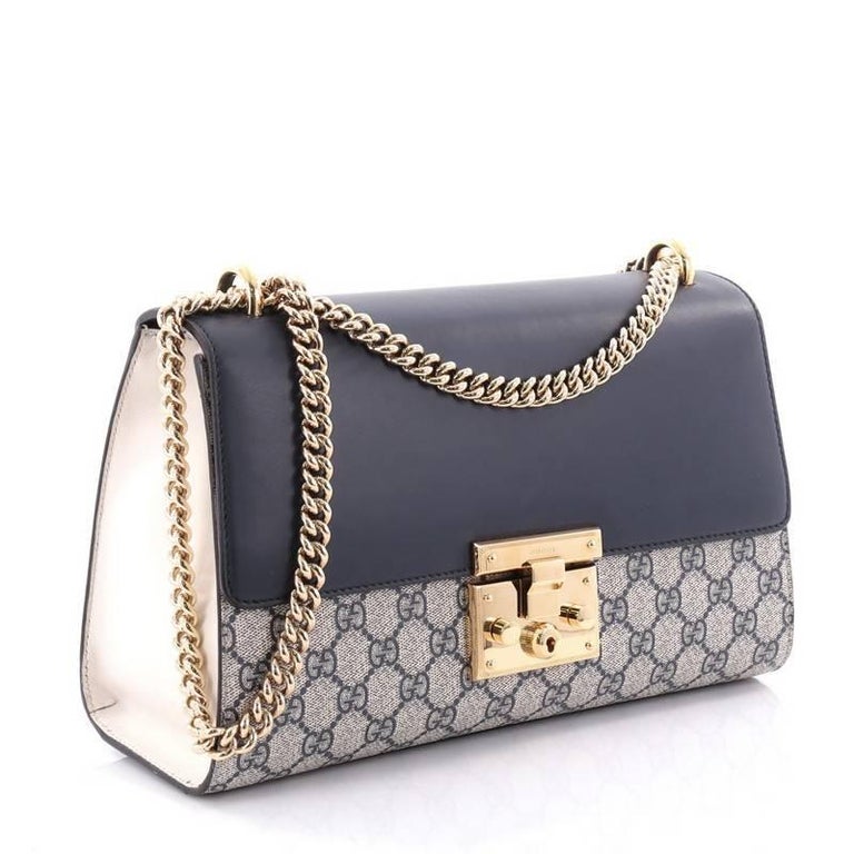 Gucci GG Padlock Coated Canvas and Leather Medium Shoulder Bag at