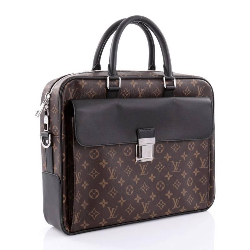 Black Louis Vuitton Soft Briefcase Macassar Monogram Canvas