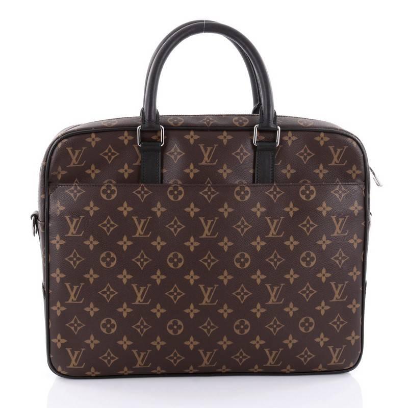 Louis Vuitton Soft Briefcase Macassar Monogram Canvas In Good Condition In NY, NY