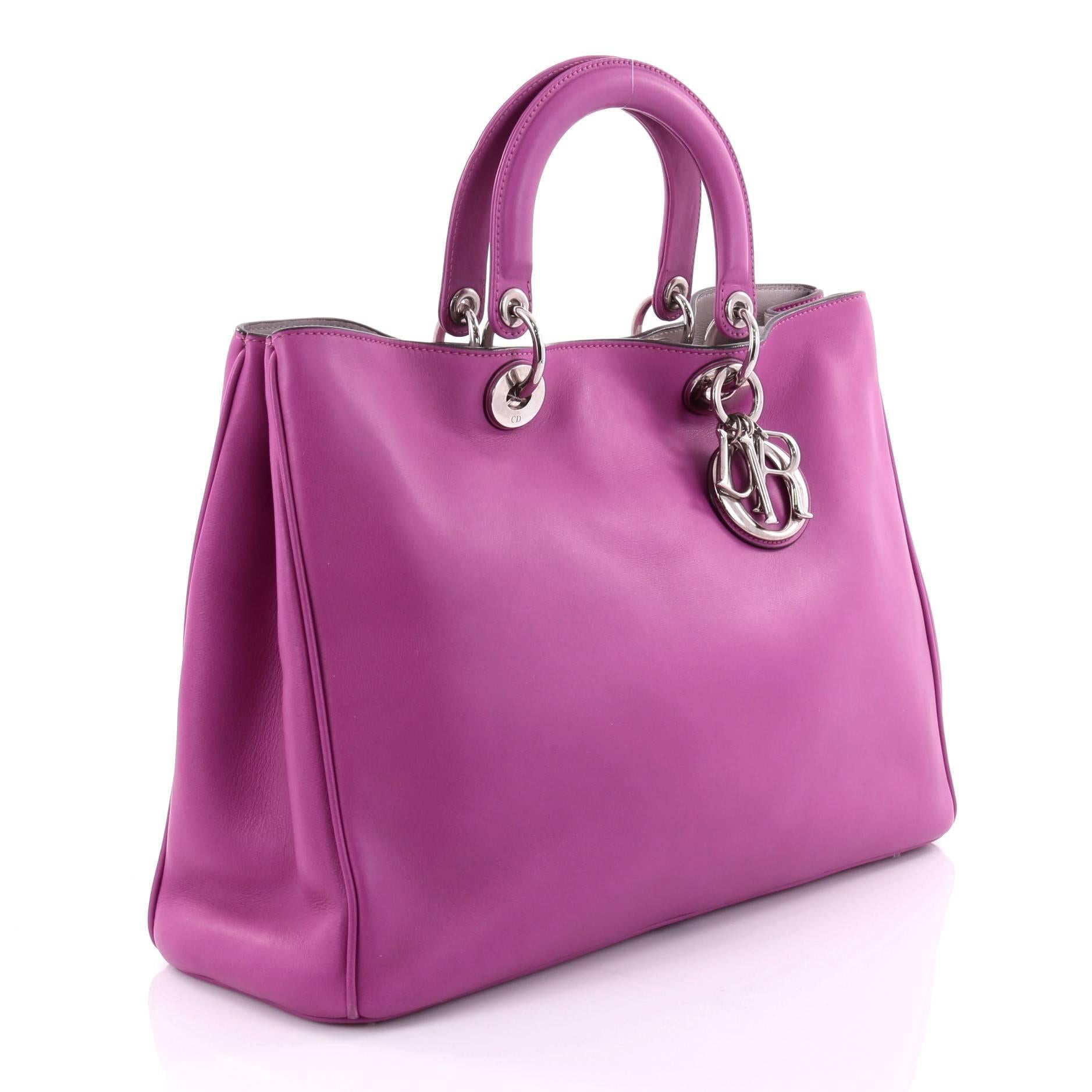 Purple Christian Dior Diorissimo Tote Smooth Calfskin Large 