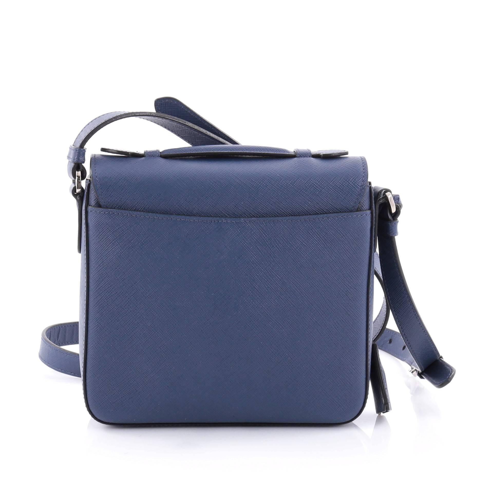 Prada Lux Sound Crossbody Bag Saffiano Leather Small In Good Condition In NY, NY