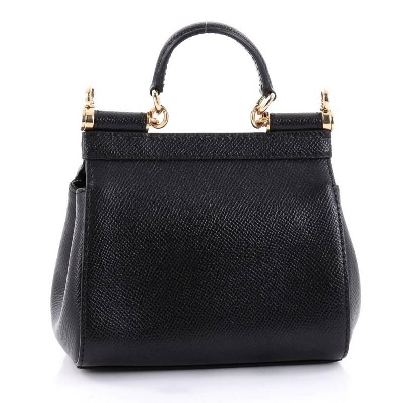Dolce & Gabbana Miss Sicily Handbag Leather Mini In Good Condition In NY, NY