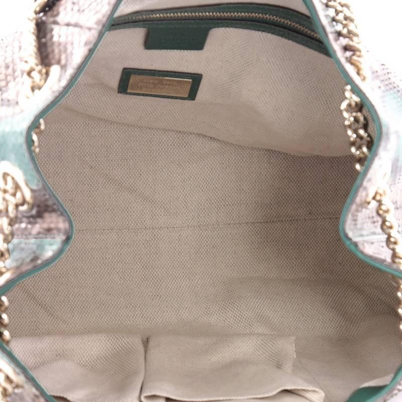 Gucci Soho Chain Strap Shoulder Bag Python Medium In Good Condition In NY, NY