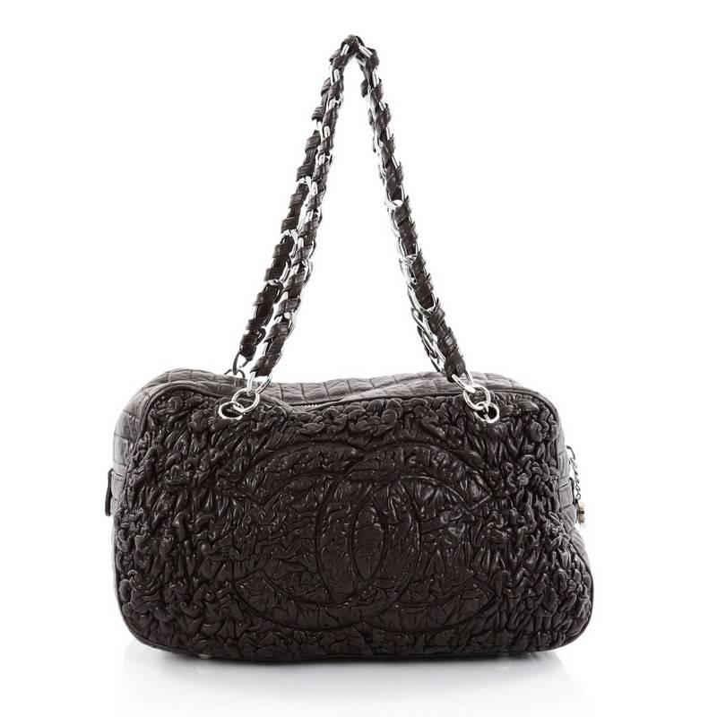 Black Chanel Astrakan CC Bowler Bag Lambskin