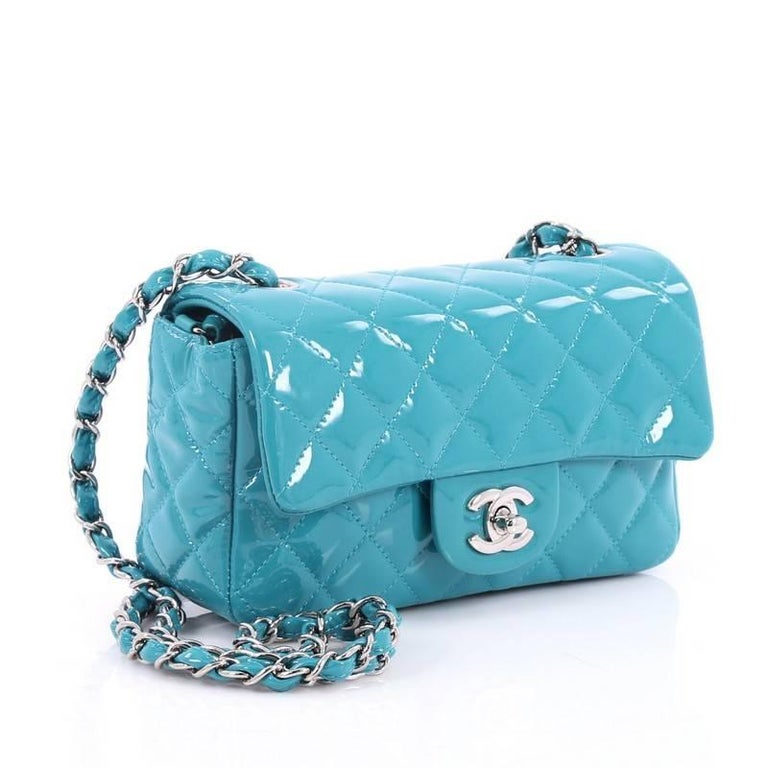 Chanel Classic Single Flap Bag Quilted Patent Mini at 1stDibs
