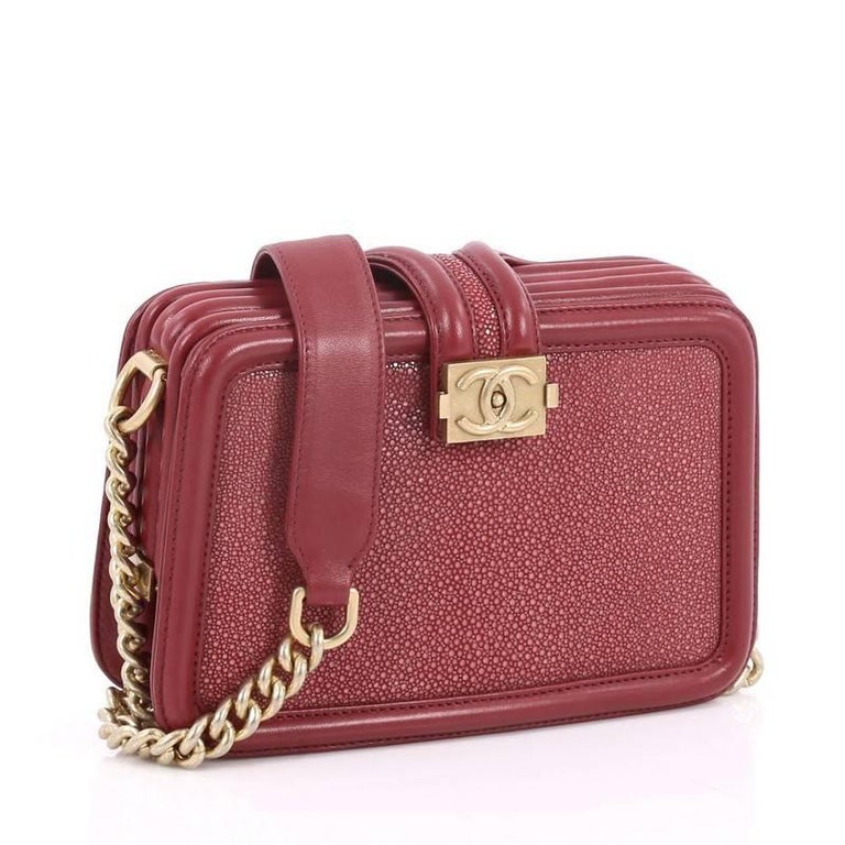 Chanel Boy Camera Bag Stingray Small at 1stDibs