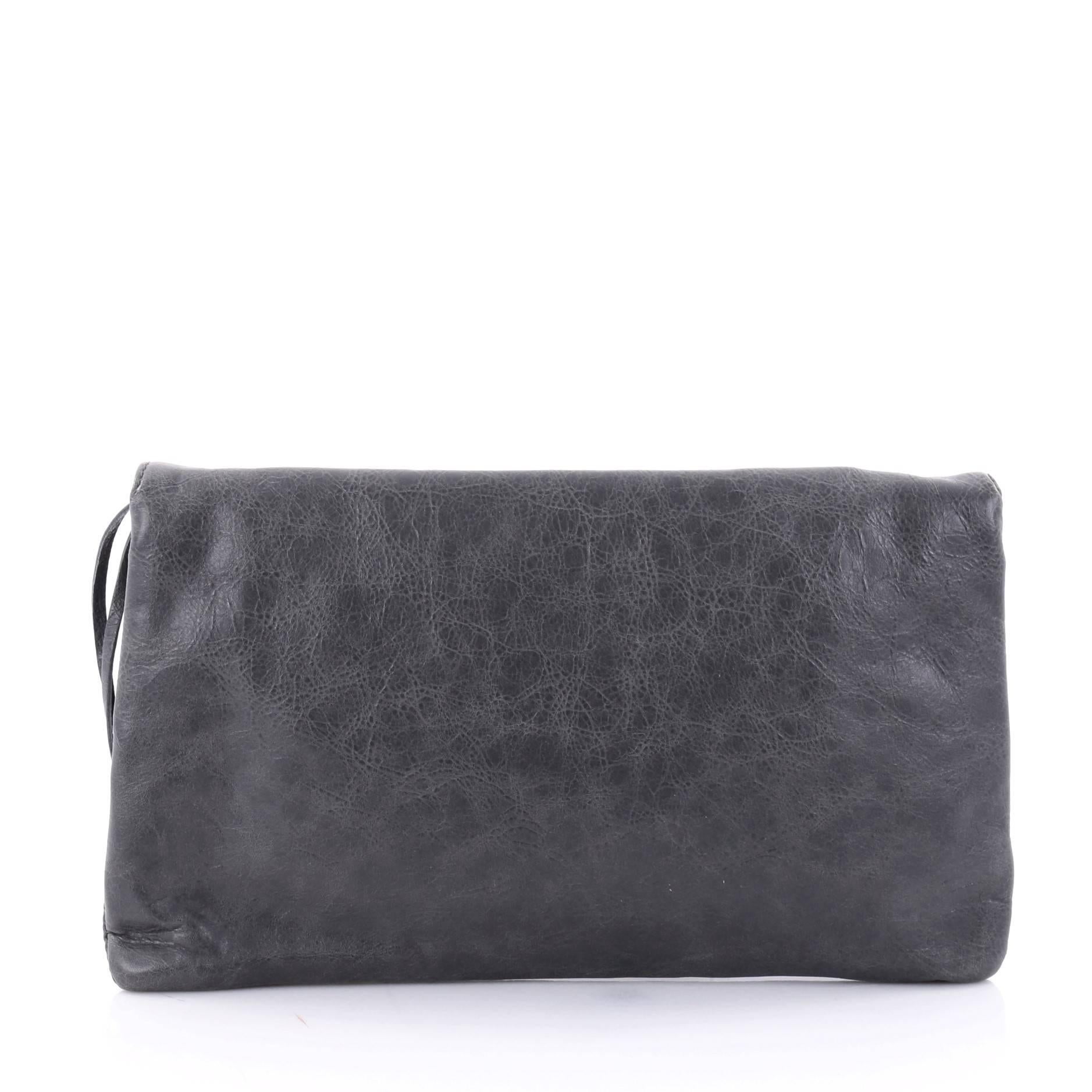 Balenciaga Envelope Clutch Giant Studs Leather In Good Condition In NY, NY