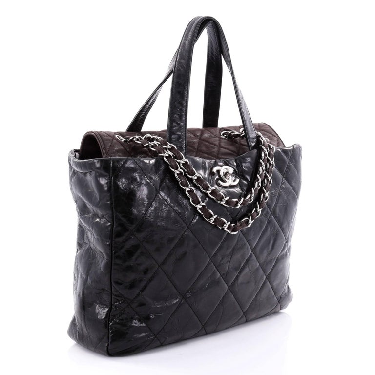 Chanel Portobello Tote Quilted Glazed Calfskin Medium at 1stDibs