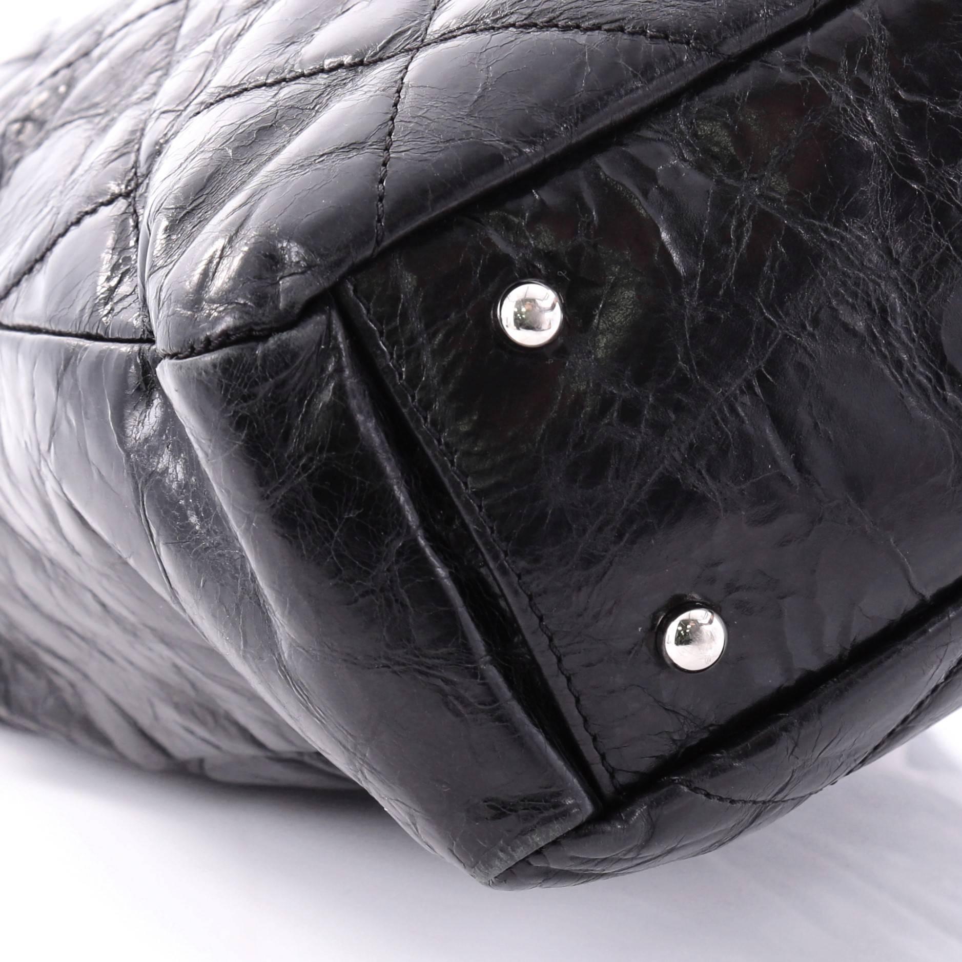 Chanel Portobello Tote Quilted Glazed Calfskin Medium In Good Condition In NY, NY