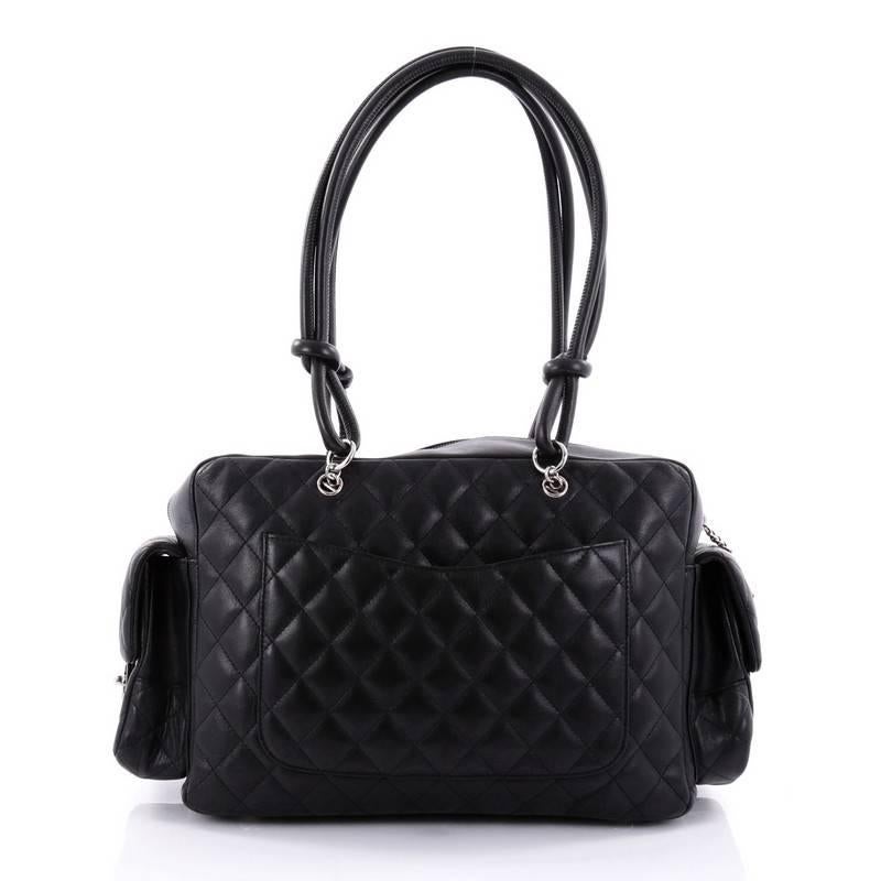 Chanel Cambon Multipocket Reporter Handbag Quilted Lambskin Large In Good Condition In NY, NY